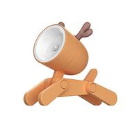 Cute Deer Night Light, Night Light Kids Lamp for Bedroom, Adjustable Angle LED Portable Deer Lamp, Battery Powered Nightlight for Home Office Dorm Room Decorations Children Christmas Gifts - Orange