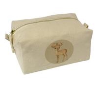 ' Cute Deer Wearing Flower Crown' Canvas Wash Bag/Makeup Case (CS00042136)