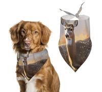 Cute Deers Dog Bandanas for Feeding Grooming, Triangle Pet Bibs Washable Pets Scarf for Cats & Dogs