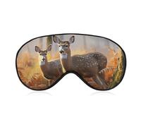 Cute Deers Eye Mask for Women & Men, Breathable & Adjustable Eye Cover, Ultra Soft Sleep Mask, Lightweight Travel Blindfold for Airplane, Nap, Night Sleeping