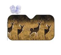 Cute Deers Print Car Windshield Sun Shade, Sun Visor With Suction Cups For Most Vehicles