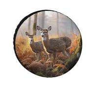 Cute Deers Universal Tire Cover Replacement Oxford Fabric Waterproof Wheel Protector for SUV Truck RV Camper Dust Snow Sun Protection 34 Inch