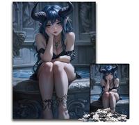 Cute Demon Girl Pc Adults Jigsaw Puzzle Impossible Jigsaw Puzzles for Adults Colorful Home Decor Interactive Family Game 1000 PCS(75x50cm)