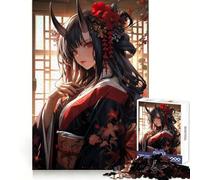 Cute Demon Princess Jigsaw Puzzle for Adults 1000 Pieces Serene Game DownTime Game Pattern Build Xmas Gift (38x26cm)