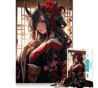 Cute Demon Princess Jigsaw Puzzle for Adults 1000 Pieces Serene Game DownTime Game Pattern Build Xmas Gift (38x26cm)