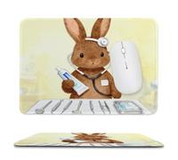 Cute Dental Brown Stitched Edge Mouse Pad