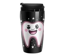Cute Dental Tooth Printed Coffee Mugs Insulated Travel Mug Reusable Water Cup with Lid for Home Outdoor 9 OZ /12 OZ