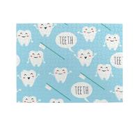 Cute Dentist Dental Hygienist Print Blue,500 Pieces Puzzles for Adults-Wooden Jigsaw Puzzle for Adults Elderly