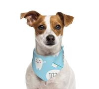 Cute Dentist Dental Hygienist Print Blue,Dog Bandanas Cotton Pet Scarf Adjustable Bibs for Pet,L