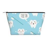 Cute Dentist Dental Hygienist Print Blue, Toiletry Pouch Makeup Bag Cosmetic Bag Portable Travel Toiletry Bag