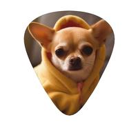 Cute Depressed Chihuahua Print Guitar Picks 12-Pack - Assorted Thickness Picks (0.46mm, 0.71mm, 0.96mm) with Storage Box & Assorted Unique Design for Acoustic, Electric, Bass, and Ukulele Players