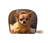 Cute Depressed Chihuahua Printed Card Holder Wallet, Women's PU Leather Card Case Wallet & Pocket Wallet