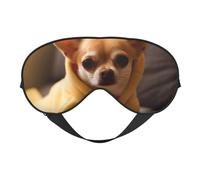 Cute Depressed Chihuahua Printing Sleep Mask for Women Men Double-Sided Print Soft Silk Eye Masks Eye Sleep Shade Cover