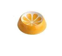 Cute Designs Pet Ceramics Bowl Watermelon Strawberry Shape Cat Food Colorful Bowl Small Dog Food Colorful Bowl(Orange bowl)