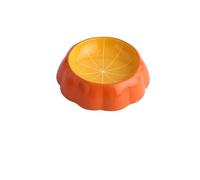 Cute Designs Pet Ceramics Bowl Watermelon Strawberry Shape Cat Food Colorful Bowl Small Dog Food Colorful Bowl(Pumpkin bowl)
