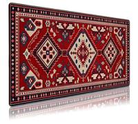 Cute Desk Pad Boho Mousepad Retro Arabian Traditional Carpet Large Gaming Long Mouse Pad Non-Slip Rubber Base Mouse Pads Stitched Edge for Work, Game, Office, Home - 35.4 x 15.7 inch