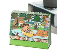 Cute Desktop Calendar, Capybara Schedule Planner, 6 Inches Standing Desk Calendar with Writable Space, Thick Paper Monthly Planner with Easy View, Desktop Organizer for 2026, Home Planning for Family