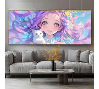 Cute Diamond Art Beauty Large Diamond Painting 12x16in Gem Crystal Art Kits, 5D DIY Full Drill Rhinestone Embroidery Cross Stitch Canvas Canvas Painting for Adults Crafts Kit, Decoration Gifts 0-sy501