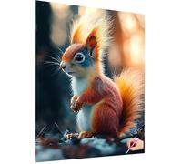Cute Diamond Art Kits Adults Diamond Painting Squirrel 5D DIY Crystal Art Kits for Kids Beginner Square Drill Dimond Painting Cross Stitch Gem Crafts for Adults Home Decor Gifts for Women 50x70cm E-54