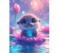 Cute Diamond Art kits Adults Small Diamond Painting 12x20 inch, Full Drill Crystal Art Kits for Kids Rhinestone Embroidery Cross Stitch Canvas Painting Animal Mosaic Craft Pictures for Beginner z429-t