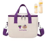 Cute Diaper Tote Bags - Travel Diaper Tote Cute Nappy Bag | Spacious Diaper Carry Bag with Insulation Layer Compartment, Adjustable Diaper Organizer Tote Bag for Girls Boys, Purple, Refer to
