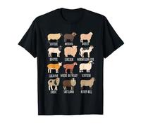 Cute Different Type Of Sheep Breed Chart For Lamb Lovers T-Shirt