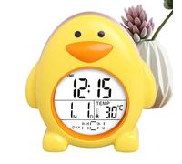 Cute Digital Clock - Cartoon Desk Clock In Penguin Shape | Bedside Sleep Trainer Clocks With White Noise | Perpetual Calendar, Kid-Friendly Timepiece For Children Bedroom Study Playroom