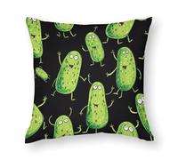 Cute Dill Pickle Printed Pillow Covers Polyester Soft Throw Pillow Cases for Living Room Couch Bed Sofa 17"x17"