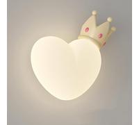 Cute Dimmable Heart LED Wall Sconce for Girls Bedroom, Nordic Modern Design for Kids Bedside, Headboard, Bathroom, Hallway