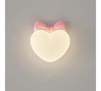 Cute Dimmable Heart LED Wall Sconce for Girls Bedroom, Nordic Modern Design for Kids Bedside, Headboard, Bathroom, Hallway