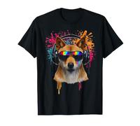 Cute Dingo Wearing Headphone Art T-Shirt