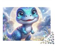 Cute Dino Baby Moonlight 1000 Piece Premium Cardstock Jigsaw Puzzle Set for Adults, Educational Game Challenge, Home Activity, Great Gift Idea for Adults 70x50cm/1000pcs