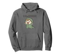 Cute Dino Costume Kid Roaring Cartoon Pullover Hoodie