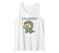 Cute Dino Costume Kid Roaring Cartoon Tank Top
