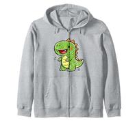Cute Dino Doodle Kids Drawing Kawaii Dinosaur Lovers Zip Hoodie