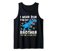 Cute Dino I Wear Blue for My Brother Autism Awareness Boys Tank Top