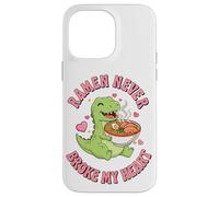 Cute Dino Ramen Never Broke My Heart Kawaii Case for iPhone 14 Pro Max