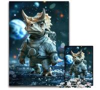 Cute Dino Space Explorer1000 Piece Jigsaw Jigsaw Puzzles for Adults Family Fun Activity Brain Challenge for Teenager 1000 PCS(38x26cm)