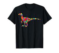 Cute Dino Velociraptor Polka Dot Art Student Dot Day Boys Ki T-Shirt