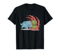 Cute Dino Watermelon Smash Summer Cartoon T-Shirt