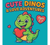 Cute Dinos & Love Adventures - Dinosaur Coloring Book for Kids Ages 3-7: Fun and Easy Coloring Pages with Hearts, Flowers , and Adorable Dino Friends