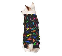 Cute Dinosa Print Dog Hoodie For Small Dogs, Warm, Soft, And Breathable Sweatshirt, Easy To Wear Jumper, Pet Winter Weather Coat Pullover