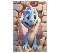 Cute Dinosaur 1000 Piece Jigsaw Puzzle- Brain Teaser Game for Adults & Children - Educational Activities Wooden Jigsaws 78×53cm