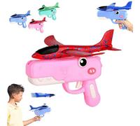 Cute Dinosaur Airplane Launcher Toy,8'' Foam Plane Flying Toys,Outdoor Flying Aircraft Toy,Interactive Outdoor Game,Easy to Launch Foam Aircraft for Birthday Party Favor Gifts
