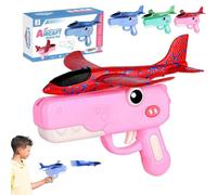 Cute Dinosaur Airplane Launcher Toy -Boxed Version,8'' Foam Glider Plane,Outdoor Flying Catapult Toy, Easy to Launch Foam Aircraft,Distance 33-59ft,Fun Birthday Gifts & Party Favors