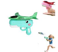 Cute Dinosaur Airplane Launcher Toy -Boxed Version, 8'' Foam Glider Plane - Outdoor Flying Catapult Toy - Fun Birthday Gifts, Easy to Launch Foam Aircraft (A)