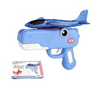 Cute Dinosaur Airplane Launcher Toy, Easy to Launch Foam Aircraft, 8'' Foam Glider Plane, Outdoor Flying Catapult Toy, Birthday Gifts for Boys Girls 3-12 Year Old (Blue)