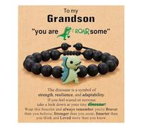 Cute Dinosaur Beaded Bracelet To My Son/Grandson/Brother Bracelet Frist Day/Birthday/Christmas/Graduation Animal Inspirational Jewelry Gift, 5 UK, Stone, no gemstone