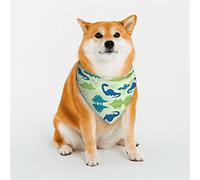 Cute Dinosaur Blue Green Dog Bandanas,Triangle Reversible Pet Scarf for Boy and Girl,Bandana for Small Medium Large and Extra Large Dogs Small