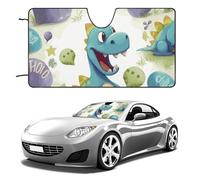 Cute Dinosaur Car Windshield Sun Shade Keep Car Interior Cool 51"x28" Folding Front Window Sun Shade, Heat Shield for SUV, Truck, Blocks UV